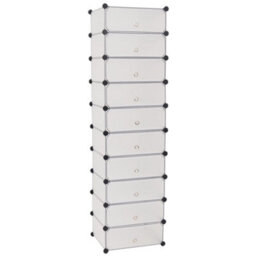 Walplus Interlocking Shoe Organiser With 10 Compartments White - thumbnail 2