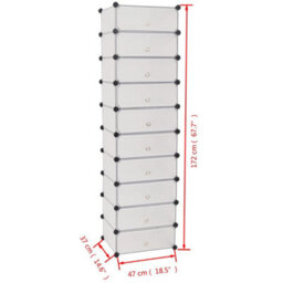 Walplus Interlocking Shoe Organiser With 10 Compartments White - thumbnail 5