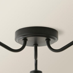 Valuelights Bourton Matte Black 3 Arm Ceiling Light Wth Ribbed Dome Shades And Bulbs - thumbnail 4