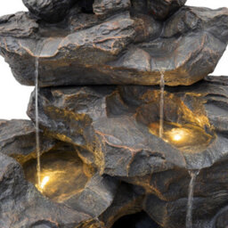 MonsterShop Outdoor Water Feature Garden Fountain Leds Plug-In Pump Rustic Rapids - thumbnail 3