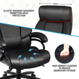 Extra Large Size Swivel Office Chair Height Adjustable Padded Work Seat - thumbnail 6