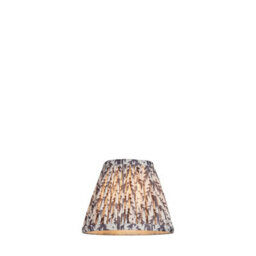 Loops Elegant 16Cm Handcrafted Pearl Grey Tapered Cylinder Lamp Shade With Pleated Design - thumbnail 1