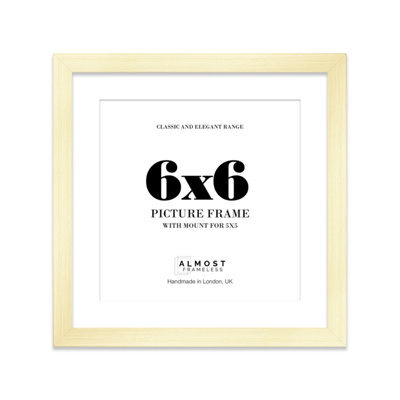 "6X6"" Gold Picture Frame - 6X6"" Square Frame With 5X5"" Mount For 6X6""/5X5"" Pictures Art Deco Style Room Decor, 1 Pack" - image 1