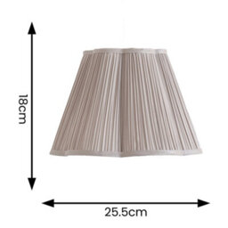 Valuelights Loralei Light Grey Small Pleated Faux Silk Scallop Easy Fit Lamp Shade With Bulb (D)25.5Cm - thumbnail 5