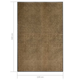 Vidaxl Doormat Washable Brown 120X180 Cm - thumbnail 3