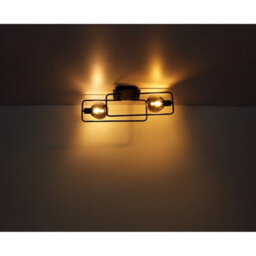 Luminosa Lighting Luminosa Blama Multi Arm Semi Flush Ceiling Lamp Matt Black Smoke Glass Shade 2X E14 - thumbnail 5
