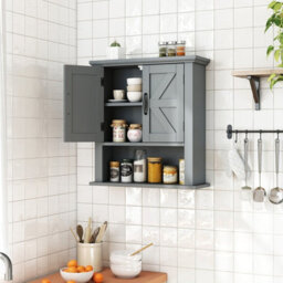 Gainoom Medicine Cabinet With Doors Farmhouse Wall Mounted Bathroom Cabinet With Adjustable Shelf - thumbnail 5