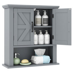Gainoom Medicine Cabinet With Doors Farmhouse Wall Mounted Bathroom Cabinet With Adjustable Shelf - thumbnail 1
