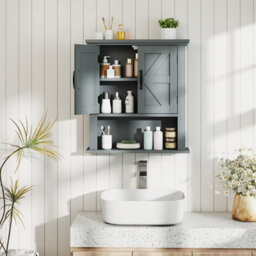 Gainoom Medicine Cabinet With Doors Farmhouse Wall Mounted Bathroom Cabinet With Adjustable Shelf - thumbnail 4