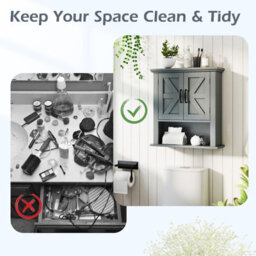 Gainoom Medicine Cabinet With Doors Farmhouse Wall Mounted Bathroom Cabinet With Adjustable Shelf - thumbnail 9