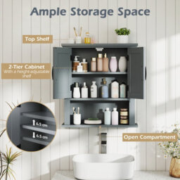 Gainoom Medicine Cabinet With Doors Farmhouse Wall Mounted Bathroom Cabinet With Adjustable Shelf - thumbnail 8