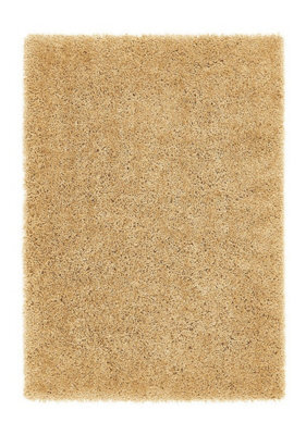 Ochre Polyester Rug, Modern Shaggy Rug With 50mm Thick, Handmade Rug, Ochre Rug For Bedroom, & Diningroom-160Cm X 230Cm - image 1