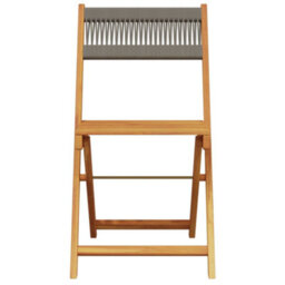 Berkfield 3 Piece Bistro Set Grey Polypropylene And Solid Wood - thumbnail 6