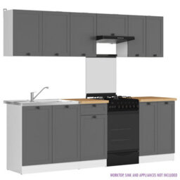 Heze Furniture Summer 7 Unit Kitchen Cabinets Set 230Cm In Graphite - thumbnail 2