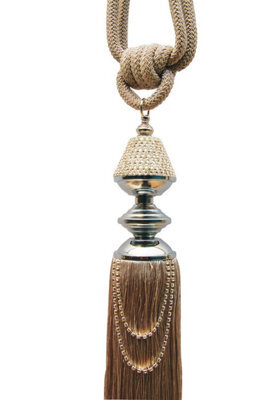 Intimates Diamante Rope Tassel Curtain Tieback - Cream - image 1