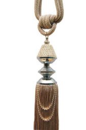 Intimates Diamante Rope Tassel Curtain Tieback - Cream - thumbnail 1