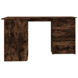 Berkfield Corner Desk Smoked Oak 145X100X76 Cm Engineered Wood - thumbnail 6