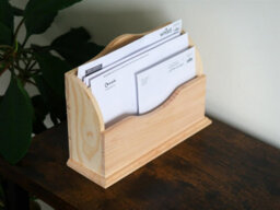 Woodeedoo Wooden Letter File Holder Desk Organiser Mail Rack Paper Sorter For Post Bills Magazines And Documents 27 X 9.5 X 19 Cm - thumbnail 2