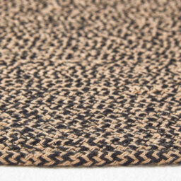 Homescapes Linen And Black Handmade Woven Braided Rug, 120 Cm Round - thumbnail 4