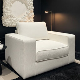 Stratus Interiors Sloane Teddy Boucle Modular Sofa Contemporary Design Custom Configurations - Cream Boucle - 1 Seat Armchair