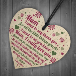 Red Ocean Happy Mothers Day Card Mothers Day Gift Wooden Heart Thank You Gift For Mum Keepsake - thumbnail 6
