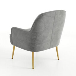 Living And Home Grey Velvet Effect Relaxer Chair Occasional Armchair With Gold Plated Feet - thumbnail 5