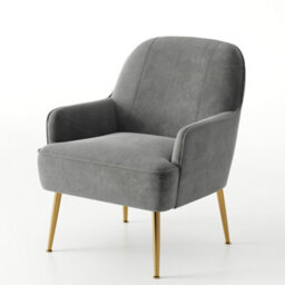 Living And Home Grey Velvet Effect Relaxer Chair Occasional Armchair With Gold Plated Feet - thumbnail 4