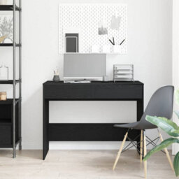 Berkfield Durable Desk Black Oak 101X50X76.5 Cm Engineered Wood - thumbnail 3