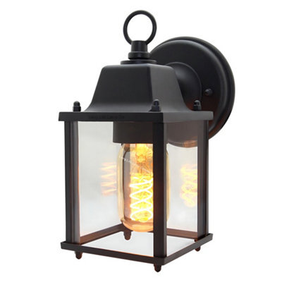 Long Life Lamps Company Glass Wall Lantern Outdoor Garden Wall Light Black Body Metal Luminaire Zlc082B - image 1