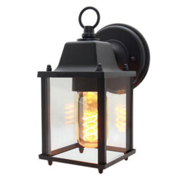 Long Life Lamps Company Glass Wall Lantern Outdoor Garden Wall Light Black Body Metal Luminaire Zlc082B - thumbnail 1