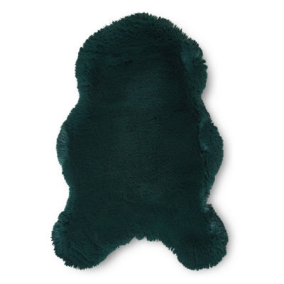 Sheepskin Jewel Green Plain Shaggy Rug, 50mm Thickness Modern Rug For Bedroom, Living Room, & Dining Room-60Cm X 90Cm (Single) - image 1