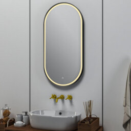 Bubly Bathrooms Berlin Oval Led Bathroom Mirror: Tunable White, Dimmable, Anti-Fog Demister Pad - 400X800mm Ip44 Rated
