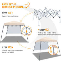 Yaheetech Beige 3X3M Pop-Up Gazebo With Side Panel - thumbnail 6