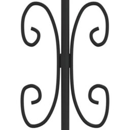 Berkfield Garden Fence With Spear Top Black 222 Cm Powder-Coated Steel - thumbnail 5