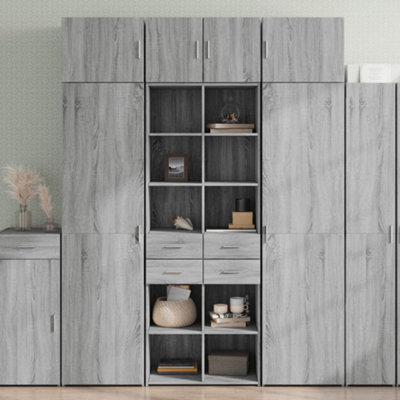 Berkfield Highboard Grey Sonoma 70X42.5X185 Cm Engineered Wood - image 1