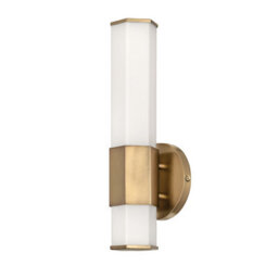 Luminosa Lighting Elstead Hinkley Facet Integrated Led Bathroom Wall Lamp Heritage Brass, 3000K, Ip44