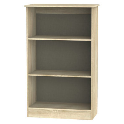 Trent Bookcase In White Gloss & Bardolino Oak (Ready Assembled) - image 1