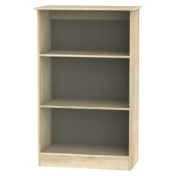 Trent Bookcase In White Gloss & Bardolino Oak (Ready Assembled) - thumbnail 2