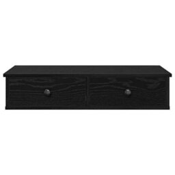 Berkfield Wall Shelf With Drawers Black 80X31X17 Cm Engineered Wood - thumbnail 4