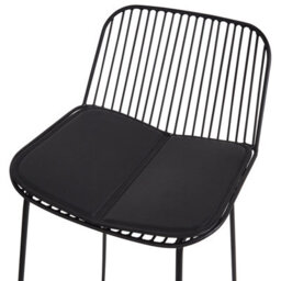 Wyld And Coco Aura Living Set Of 2 Bar Chairs - Black Wire Design With Faux Leather Pads, 49 X 49 X 99 Cm - thumbnail 7