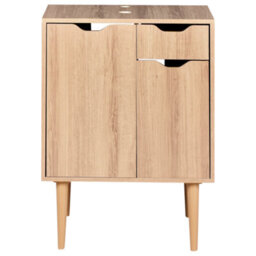 Beliani Wall-Mounted Washbasin Cabinet White Mdp 60 X 80 Cm With Drawer And Shelf - thumbnail 1