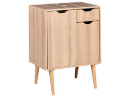 Beliani Wall-Mounted Washbasin Cabinet White Mdp 60 X 80 Cm With Drawer And Shelf - thumbnail 3