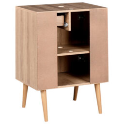 Beliani Wall-Mounted Washbasin Cabinet White Mdp 60 X 80 Cm With Drawer And Shelf - thumbnail 6