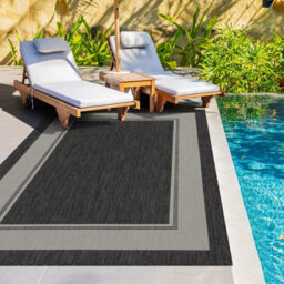 Homeart Outdoor Rugs Easy Cleaning Area Rugs For Balcony,garden,picnic,uv Weather Resistant  Anthracite Cream 120 X 170 Cm - thumbnail 3