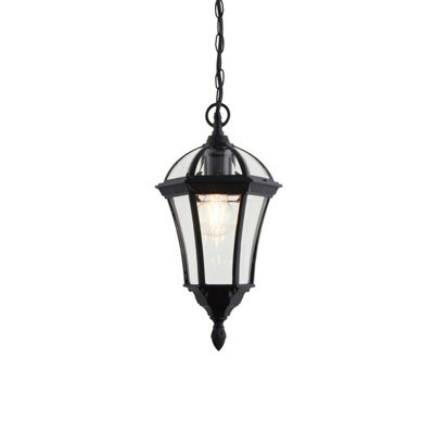 Luminosa Lighting Luminosa Drayton 1 Light Outdoor Ceiling Lantern Pendant Light Black Ip44, E27 - image 1