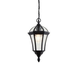 Luminosa Lighting Luminosa Drayton 1 Light Outdoor Ceiling Lantern Pendant Light Black Ip44, E27 - thumbnail 1