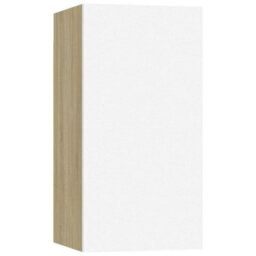 Walplus Tv Cabinet White And Sonoma Oak 30.5X30X60 Cm Engineered Wood - thumbnail 2