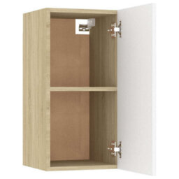 Walplus Tv Cabinet White And Sonoma Oak 30.5X30X60 Cm Engineered Wood - thumbnail 5