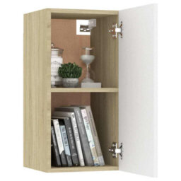 Walplus Tv Cabinet White And Sonoma Oak 30.5X30X60 Cm Engineered Wood - thumbnail 8