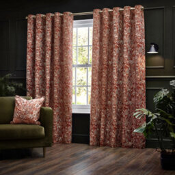 Wylder Bengal Chenille Room Darkening Eyelet Curtain Pair Amber (W)117Cm X (D)137Cm - thumbnail 2
